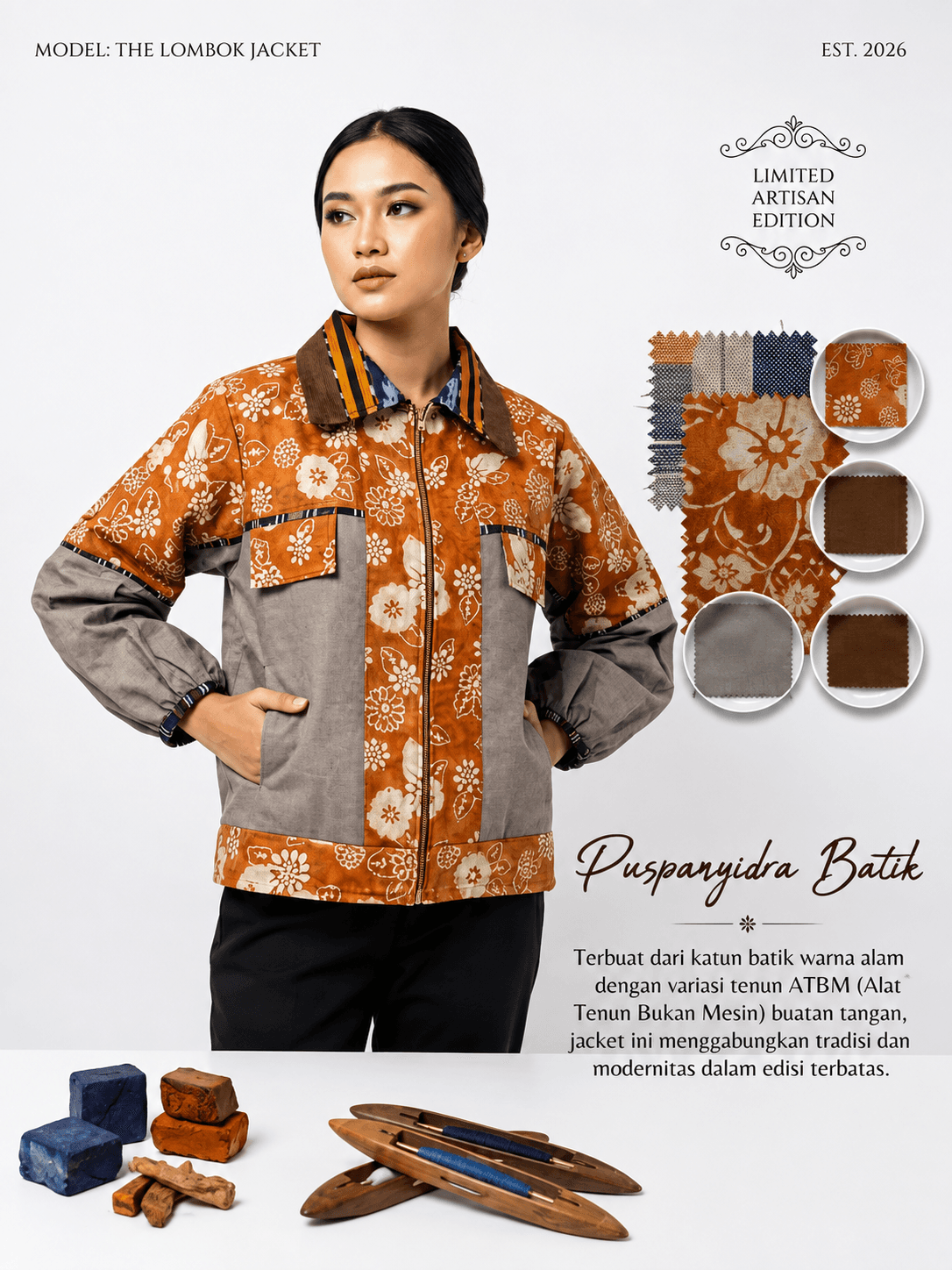 Koleksi The Lombok Jacket - Batik Tradisional Puspanyidra Magelang